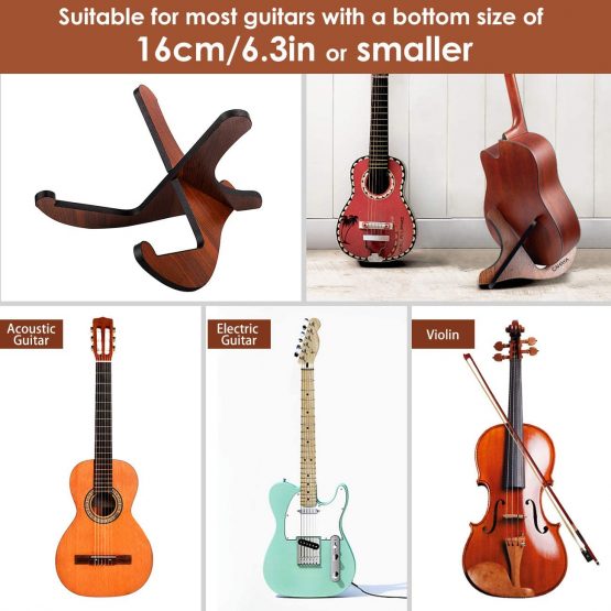 CAHAYA Guitar Stand Wooden Acoustic Guitar Stand Musical Detachable Instrument with X Shaped Pieces for Electric Classical Guitar, CY0180 - Image 3