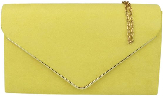 Girly Handbags Faux Suede Clutch Bag Envelope Metallic Handbag