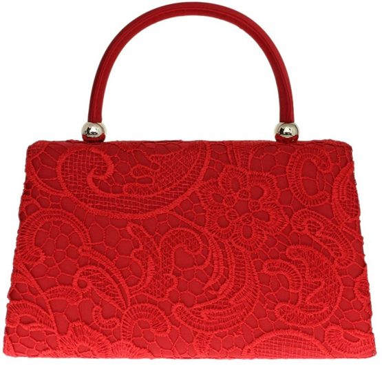 Girly HandBags Lace Satin Top Handle Clutch Bag Handbag Wedding Vintage Designer Womens Fashion - Image 3