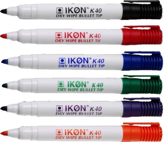 Hainenko Value Bullet Tip Dry Wipe Marker - Assorted Colour (Pack of 10)