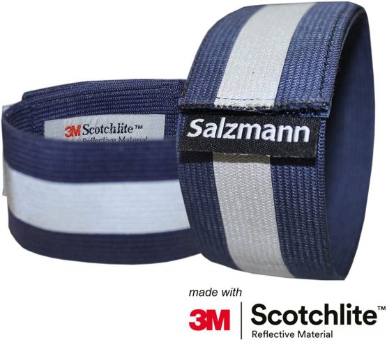 Salzmann 3M Reflective Elastic Arm/Leg Bands | Made with 3M Scotchlite | Set of 2