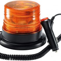Led Strobe Light, Amber Emergency Magnetic Flashing Warning Beacon for Truck Vehicle with 12-80v Cigarette Lighter Plug