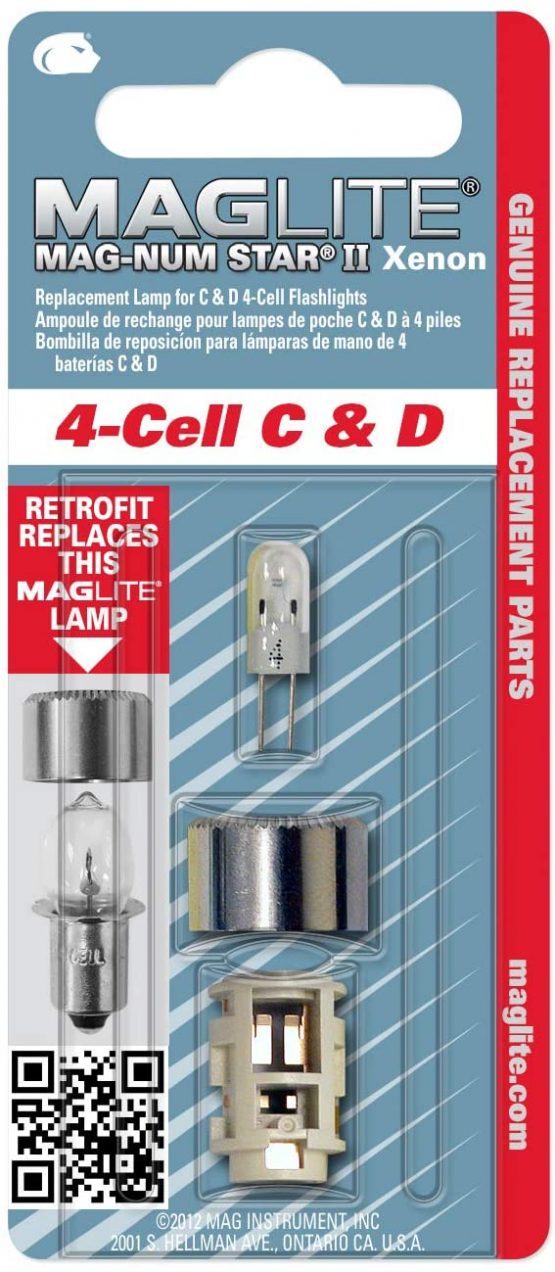 Maglite LMSA401 Xenon Replacement Bulb for 4C- and D-Cell Torches
