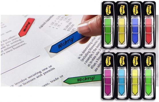 Post-it® Index Arrows - 5 Colours - 20 of Each Colour - Clear Dispenser - 12mm - Image 4