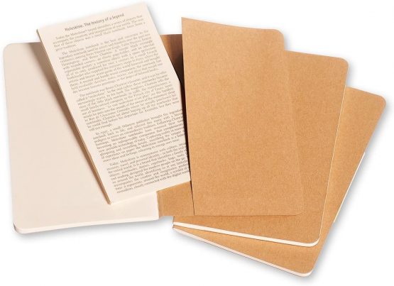 Moleskine Cahier Journal, Set 3 Notebooks with Plain Pages, Cardboard Cover with Visible Cotton Stiching, Colour Kraft Brown, Pocket 9 x 14 cm, 64 Pages - Image 3