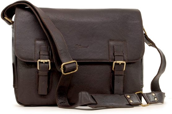 ASHWOOD - Briefcase Cross Body Messenger Bag - Laptop Bag/Business Office Work Bag - Genuine Leather - JASPER