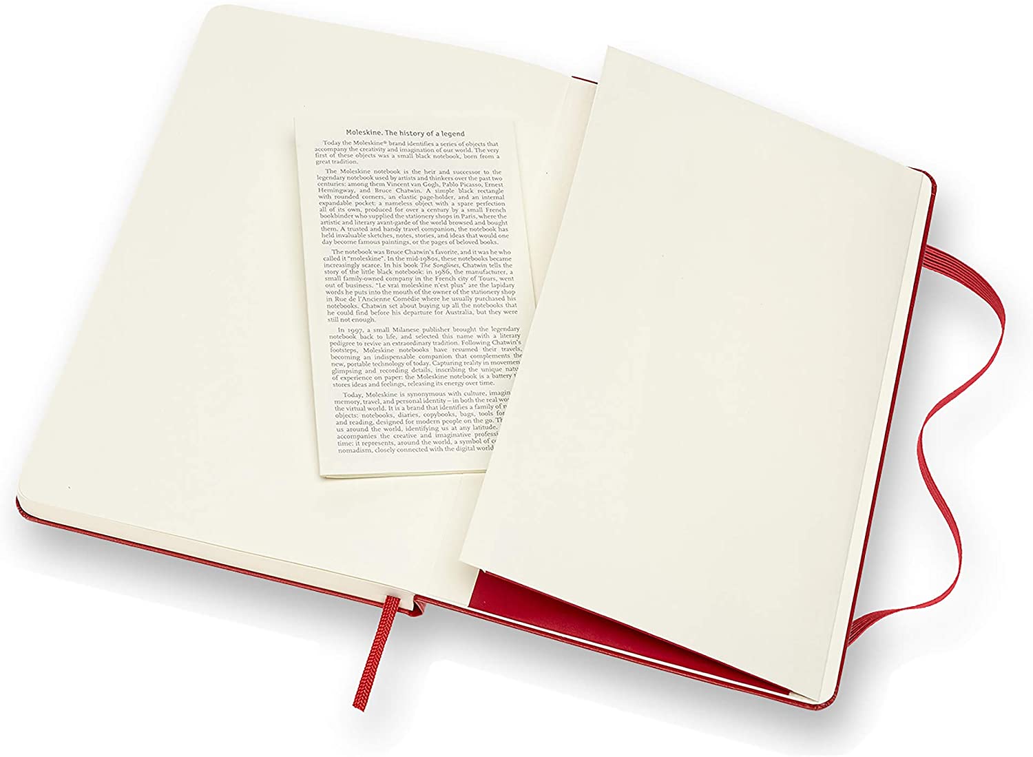 Moleskine Classic Notebook, Notebook With Plain Pages, Soft Cover and Elastic Closure, Red, Large, 13 x 21 cm, 240 Pages - Image 3