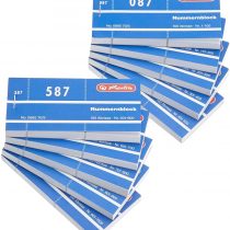 Herlitz 892703 Number Pads 1-1000 105 x 50 mm 1000 Sheets Assorted Colors, Pack of 10