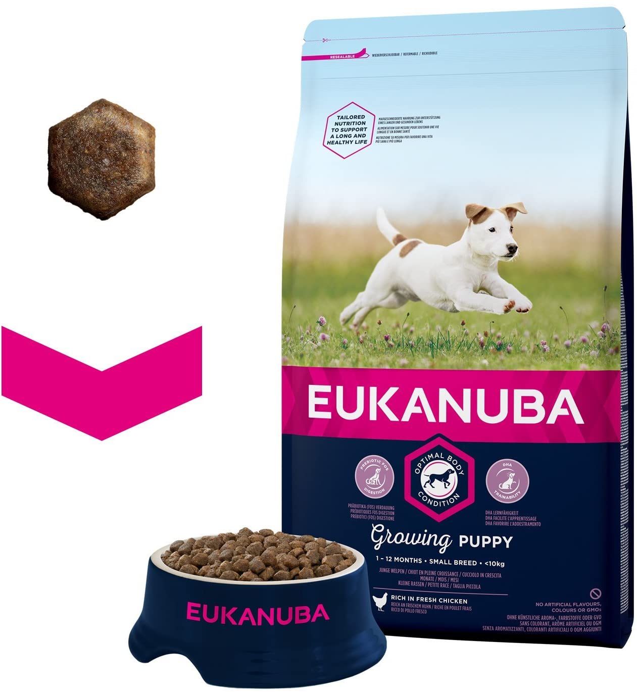 Eukanuba Complete Dry Dog Food for Puppy Small Breeds with Fresh Chicken 3 kg, black, 3 kg (Pack of 1) - Image 2