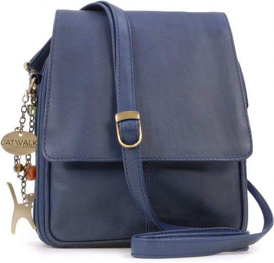 Catwalk Collection Handbags - Women's Leather Cross Body Shoulder Bag - Organiser Messenger with Long Adjustable Strap - METRO