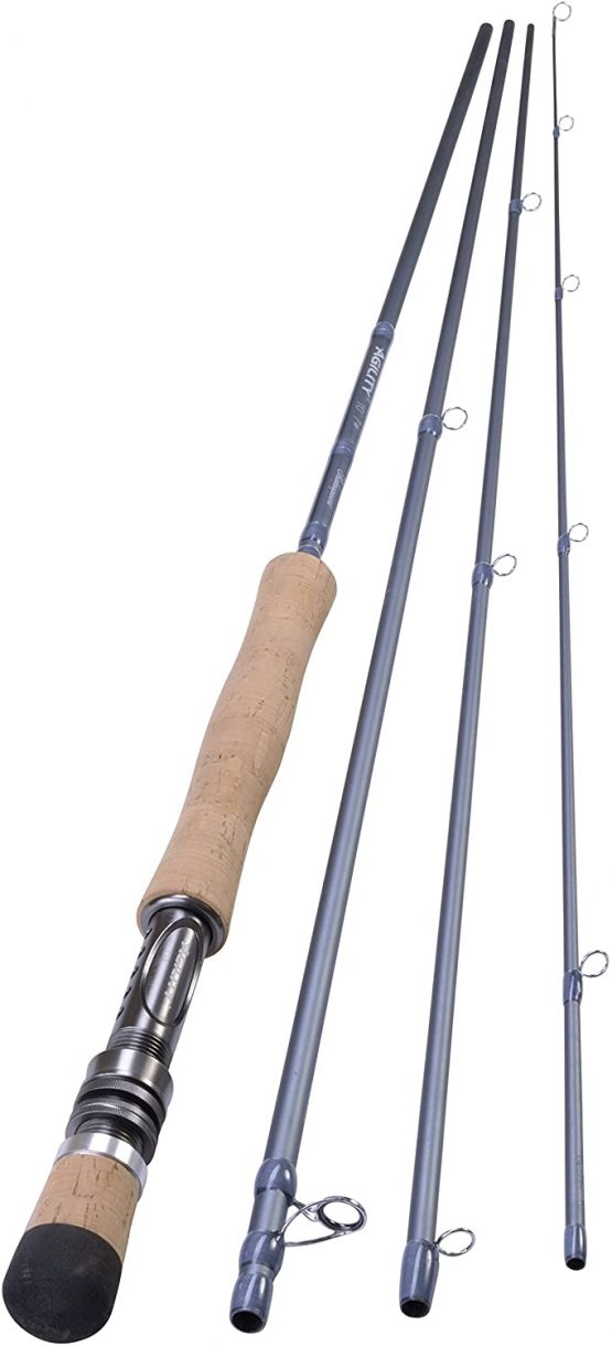 Shakespeare Unisex Agility 2 Fly 3# Rod-(4pc), Silver, 10 Ft