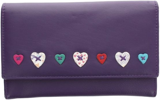 Mala Lucy Collection Ladies Leather Flap Over Purse 3186_30 RFID Blocking Purple