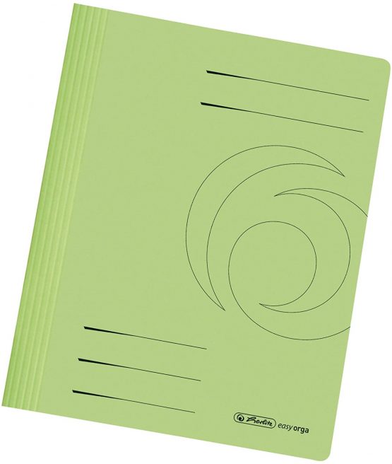 Herlitz A4 Manilla Folded Flat File - LightGreen (Pack of 10)