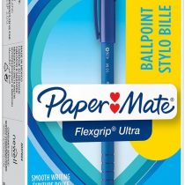 Paper Mate Flexgrip Ultra Capped Ballpoint Pens | Medium Point (1.0 mm) | Blue | 12 Count