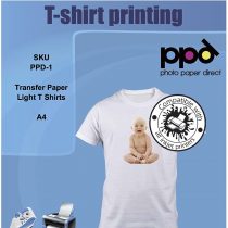 PPD 20 Sheets Inkjet PREMIUM T Shirt Transfer paper A4 for White and Light Colour Fabric (PPD-1-20)