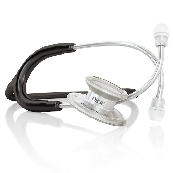 MDF® MD One® Stainless Steel Premium Dual Head Stethoscope - Free-Parts-for-Life & Lifetime-Warranty - Black (MDF777-11)