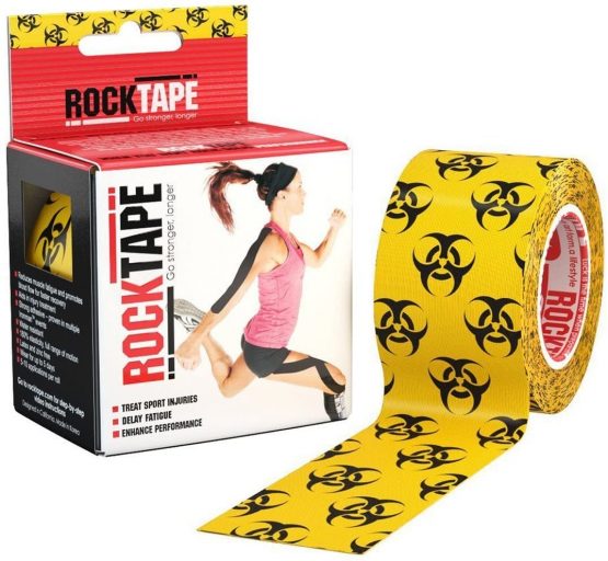 Rocktape Kinesiology Tape Athletes, Water Resistant, Reduce Pain & Injury Recovery, 5cm x 5m, Uncut, BioHazard