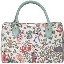 Signare Tapestry Duffle Bag Overnight Bags Weekend Bag for Women with Garden Flower and Creatures (Alice in Wonderland, TRAV-Alice)