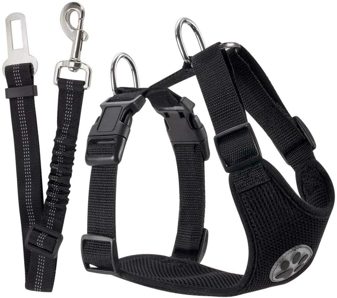 SlowTon Dog Car Harness Seatbelt Set