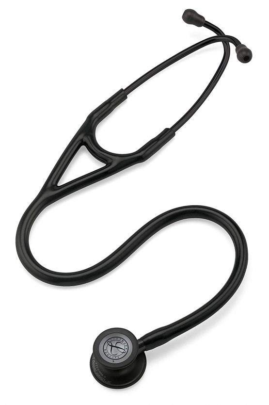 3M Littmann Cardiology IV Diagnostic Stethoscope, Black-Finish Chestpiece, Navy Blue Tube, Black Stem and Headset, 69 cm, 6168 - Image 3