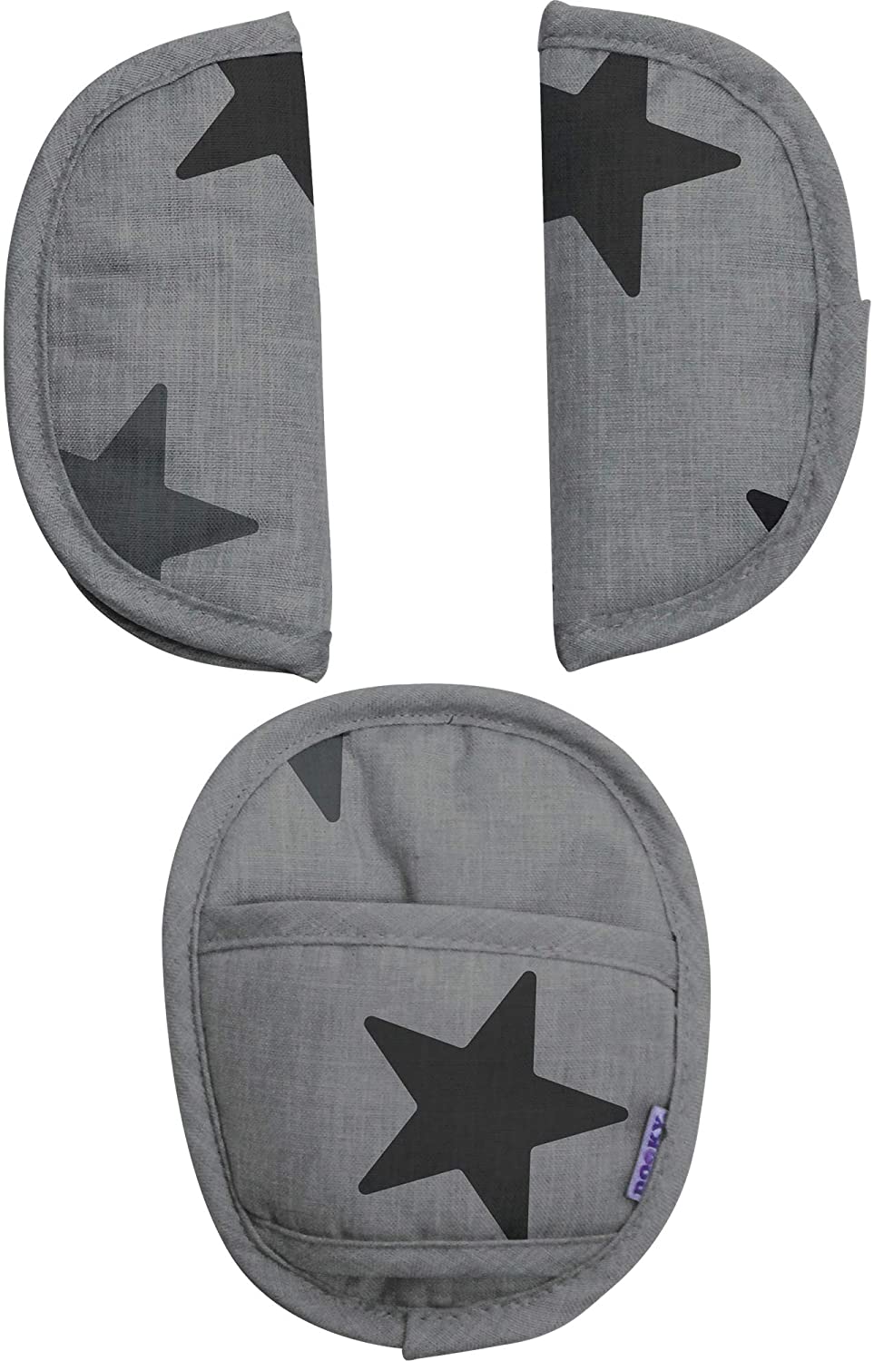 Dooky Car Seat Belt Pads, Harness Strap Pads for Baby's Protection, Universal Size Suitable for 3- and 5-Point Belt System
