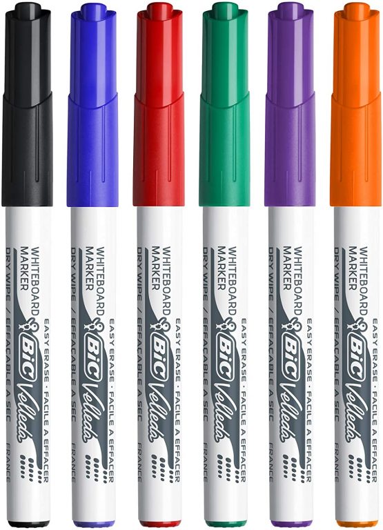 BIC Velleda 1741 Whiteboard Pens - Assorted Colours, Pouch of 8 - Image 4