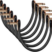Donner Guitar Patch Cables Right Angle, 6 Inch Effect Pedal Cords 1/4 Instrument Cables for Guitar Bass Effects Pedals 6 Pack