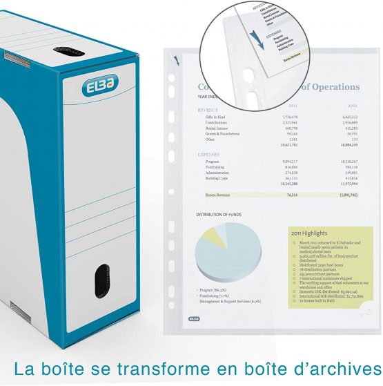 Elba 500 Quick'In Punched Pockets A4 Polypropylene 5/100 Colourless - Image 2