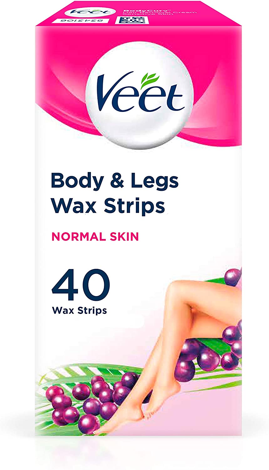 Veet Wax Strips for Normal Skin for Body and Legs, 20 Double Sided