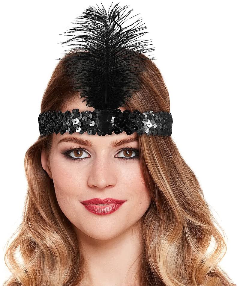 Adult 1920's Flapper Lady Set Pearls, Headband and Cigarette Holder Accessories - Image 2