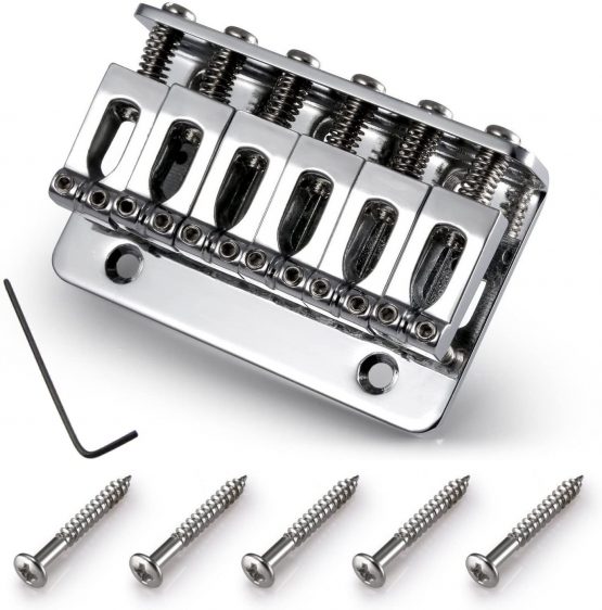 65MM Metal Electric Guitar Bridge Tailpiece Top Load, 6 String Fixed