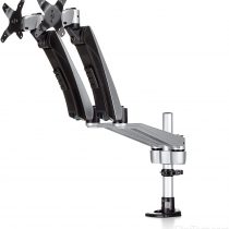 StarTech Desk Mount Dual Monitor Arm - Articulating - Supports VESA Monitors 12'' to 30'' - Adjustable - Grommet / Desk Mount - Premium - Silver (ARMDUAL30)