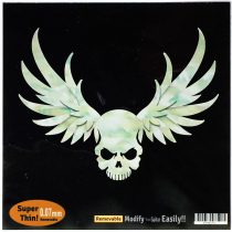 Inlay Sticker for Guitars & Bass - Winged Skull - White Pearl B-137WS-WT