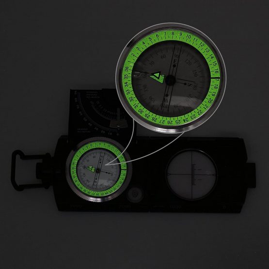 Multifunction Compass Waterproof Navigation Compass Clinometer with Fluorescent Scale Sighting Compass Inclinometer with Bag for Hiking Camping Climbing Exploring Geology Outdoor Activities - Image 4