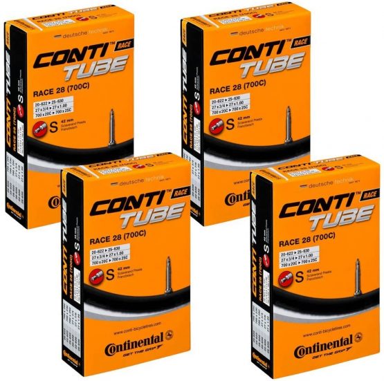 4 x Continental Bike Inner Tube Race 28 700 20 25 Presta 42mm cycle valve