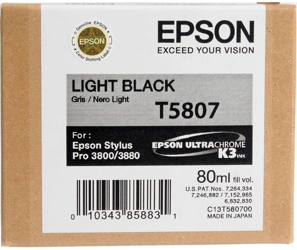 Epson Ink Cartridge 80 ml, Light Black, Genuine