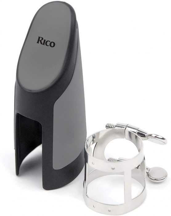 Rico Nickel Plated Ligature and Cap for Alto Sax - Image 2