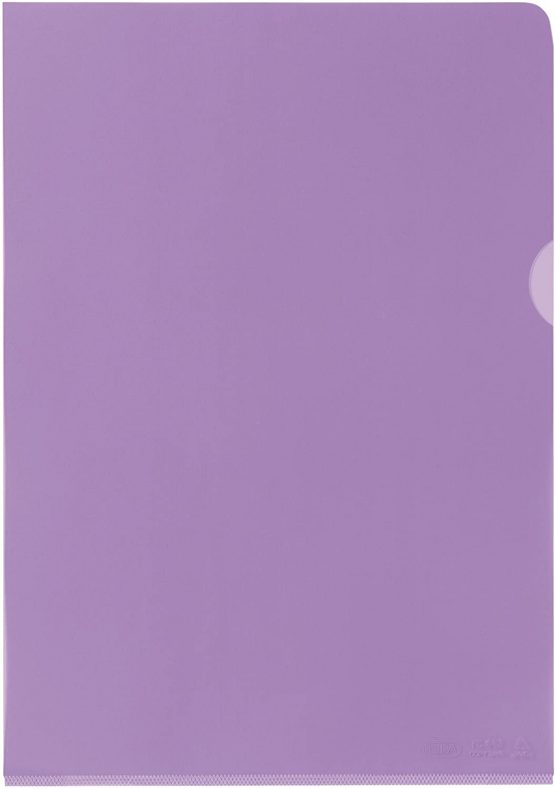 Elba 76442VI Flush Folder See-Through for DIN A4 PVC Strengthened Film 150 Micron Pack of 25 Purple
