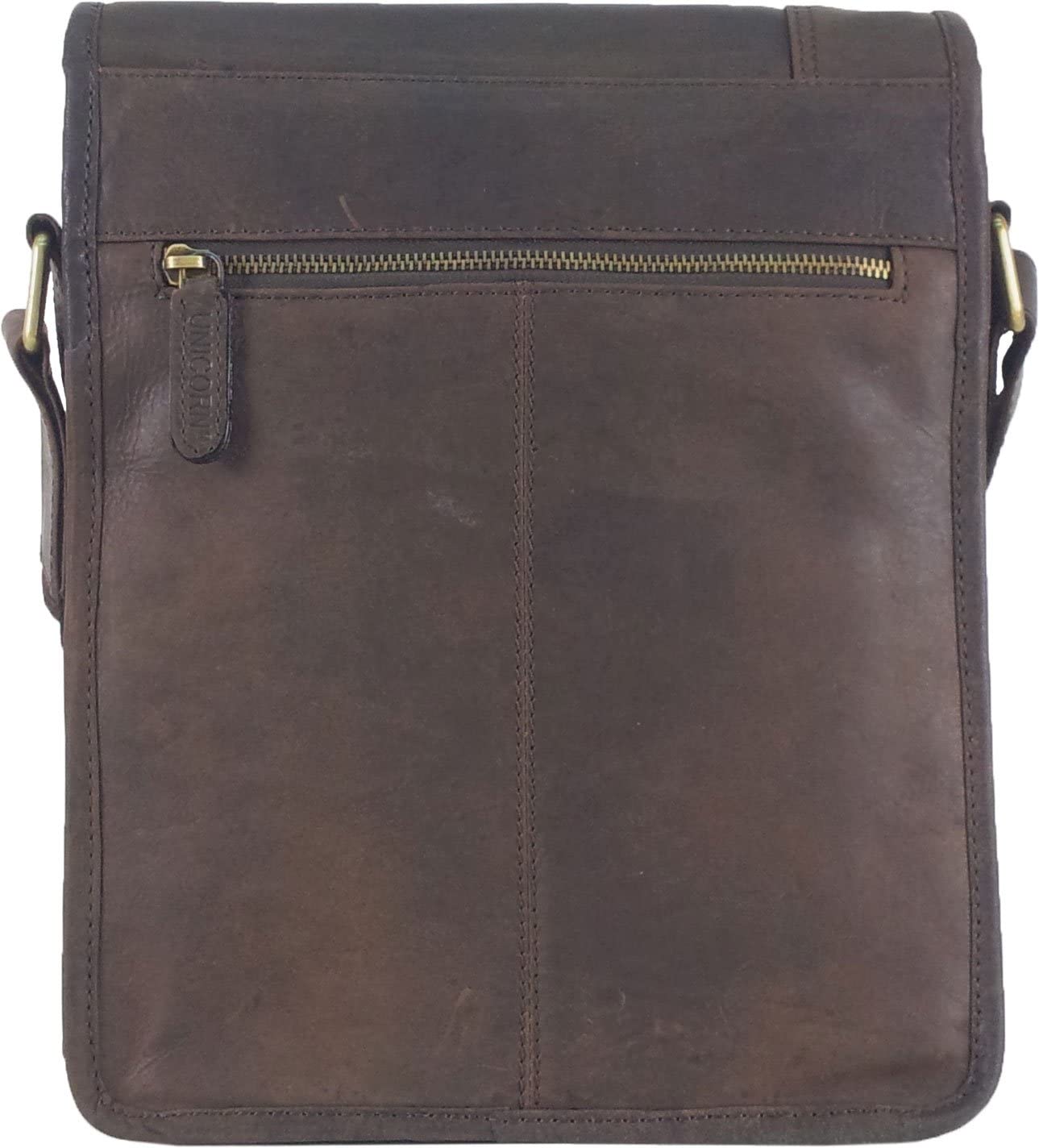 Unicorn Real Leather Brown iPad, Ebook Accessories, or Tablet Messenger Bag #6k - Image 3