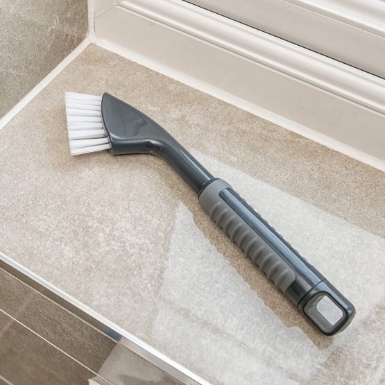Addis 517703 ComfiGrip Tile Grout Stiff Cleaning Brush, Metallic Graphite, 2.5 x 8 x 27 cm - Image 2