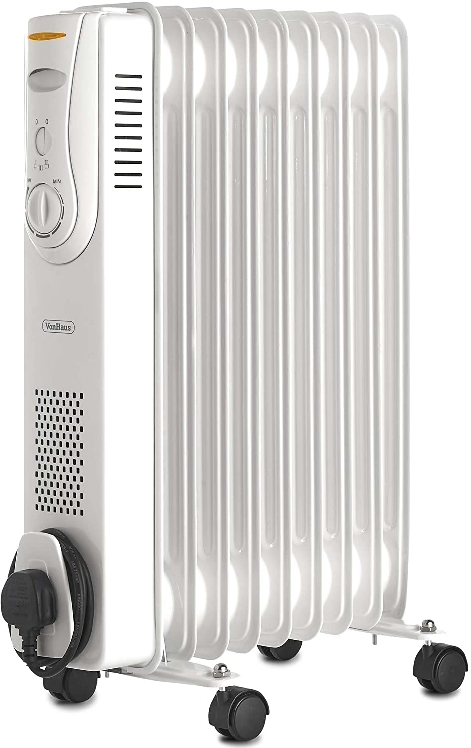 VonHaus Oil Filled Radiator 9 Fin, Oil Heater Portable Electric Free Standing 2000W for Home Office, Any Room