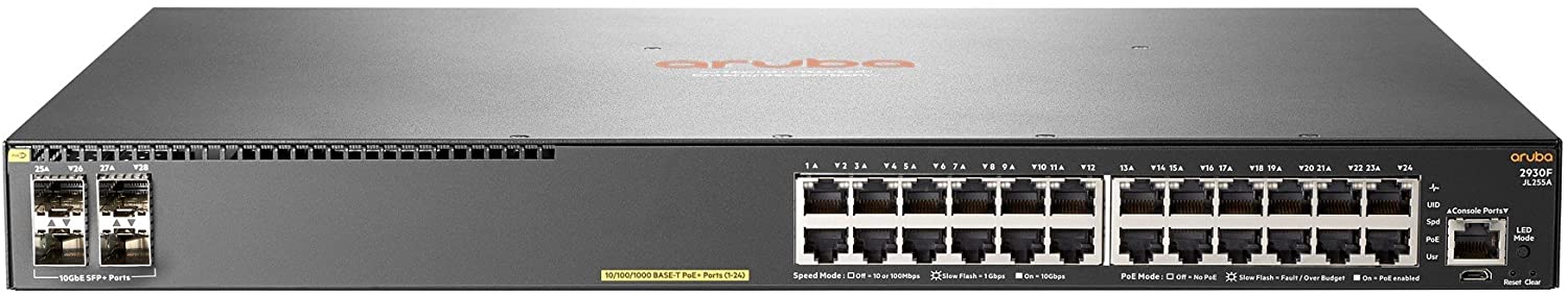 HP 2930F 24G PoE+ 4SFP+ M RM, black, 12 x 2 x 17 Inch