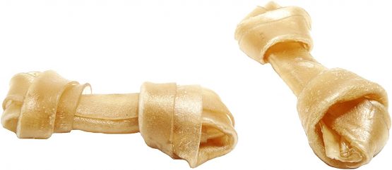 PJ Pet Poducts Rawhide Knotted Bones 10cm 20 x 30 g (10 x pack of 2, 20 bones)