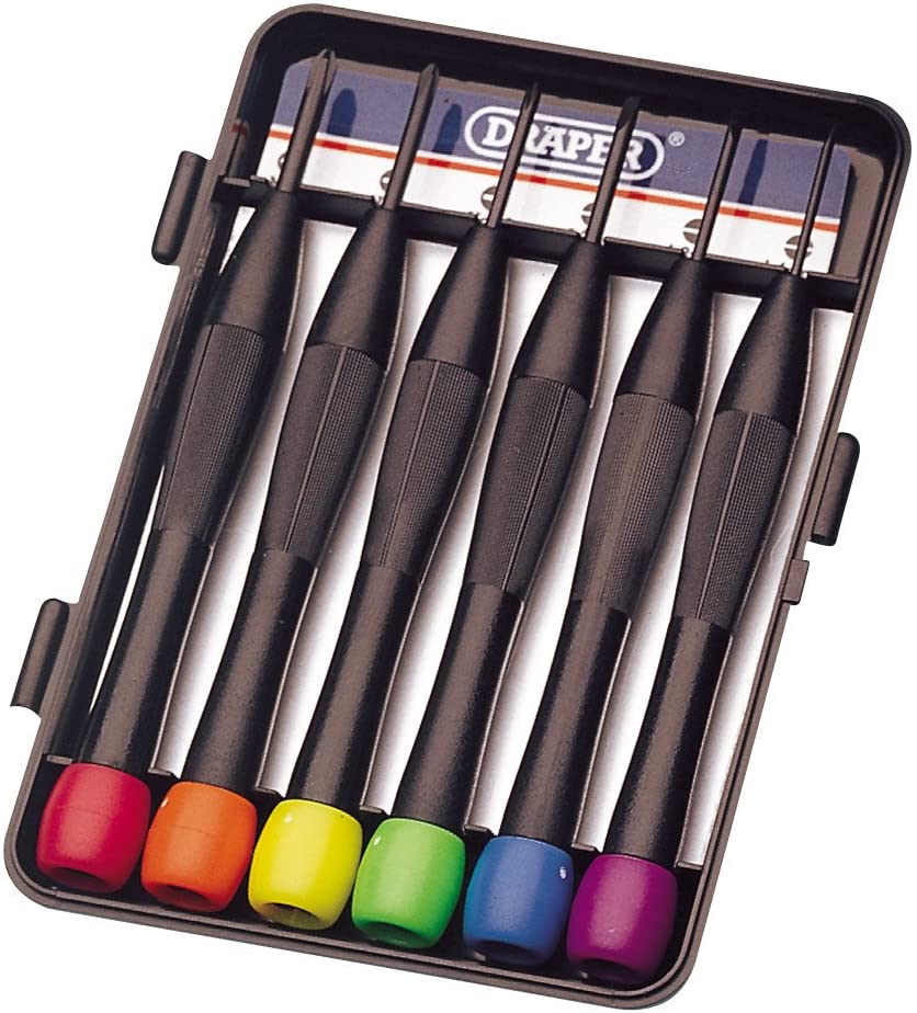 Draper 20644 Jewellers Screwdriver Set (6 Pieces), Blue