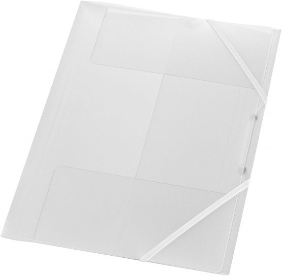 Herlitz 1948652 Elasticated Folder with 3 Flaps and 2 Elasticated Sides A4, PP, transluzent Clear
