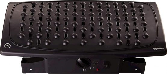 Fellowes Professional Series Climate Control Adjustable Foot Rest for Under Desk - Black