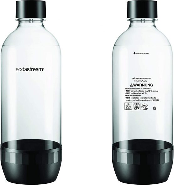 Sodastream Set of 2 Classic Carbonating Bottles - Dishwasher Friendly - 1L - Material: Tritan, BPA Free - Image 2