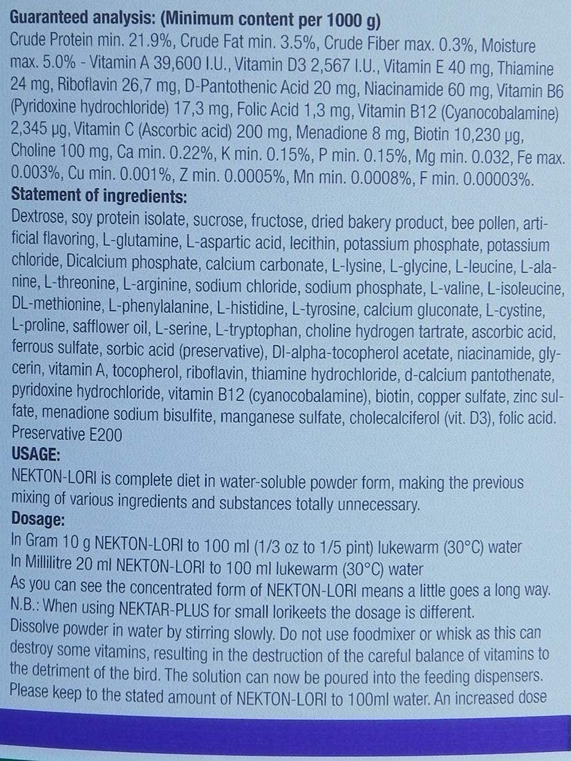 Nekton Lori, Size: L, Pack of 1 (1 x 3000 g), 3 kg (Pack of 1) - Image 3
