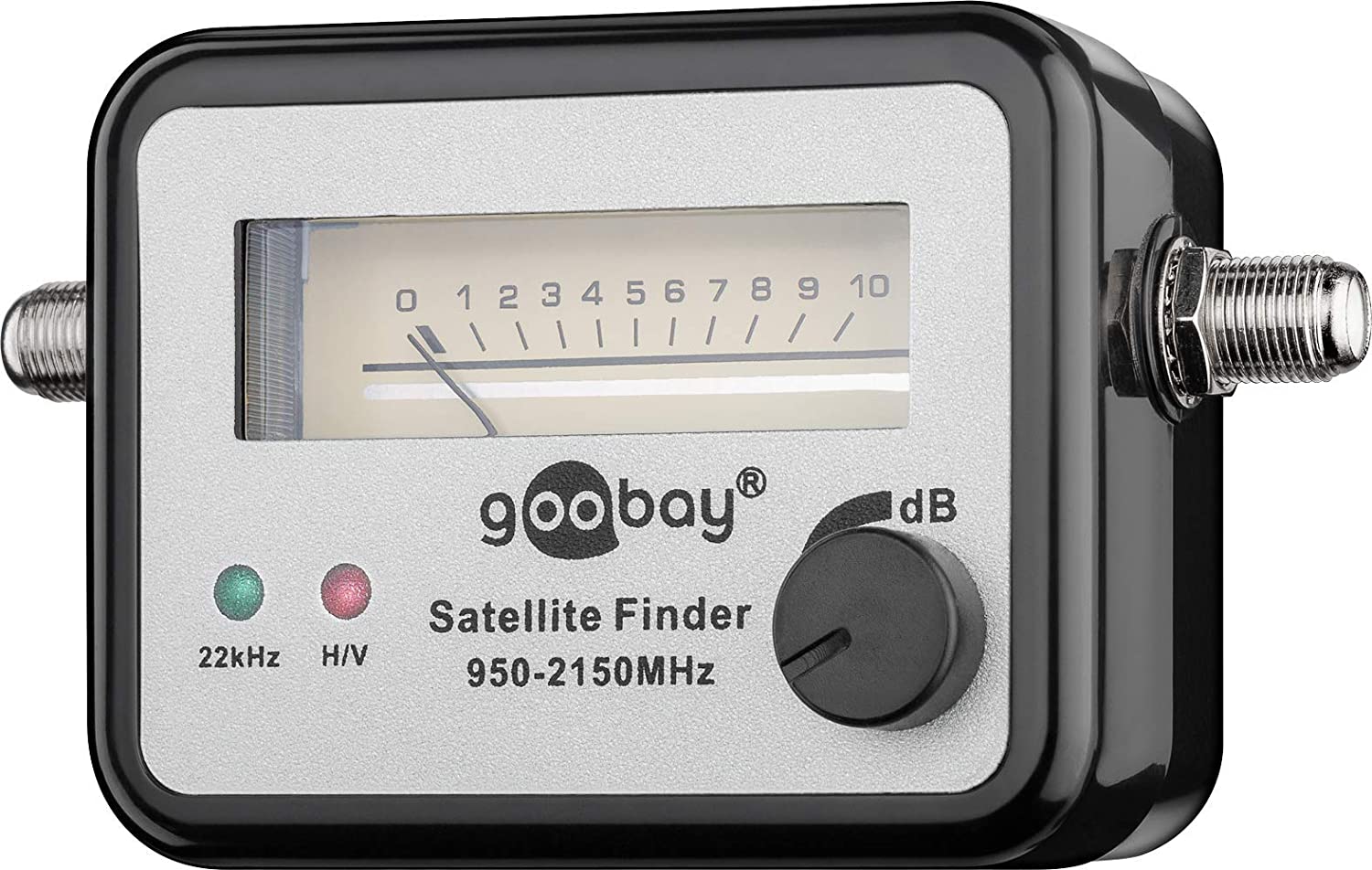 Goobay 67000 Satellite Finder with Meachanical Display, black silver, 1 item