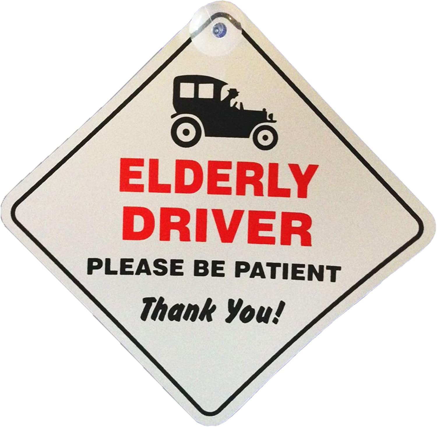 Elderly Driver Please Be Patient Window Sucker Sign, Blue, one Size, AMZ-SNL_UK_28839